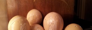 Presepe uova intagliate non illuminato